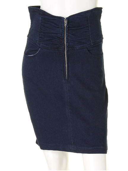 シャーリングデニムハイウエスト　スカート