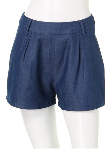 デニムハイウエスト　ショートパンツ