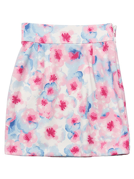 【姉ageha掲載商品】水彩フラワータイトスカート