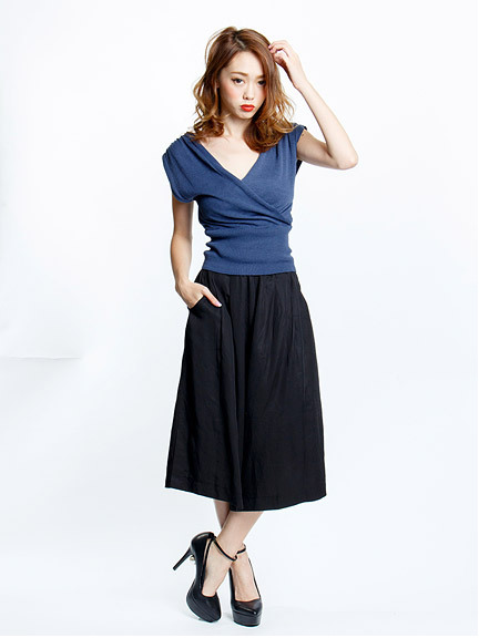 マットカラーガウチョパンツ