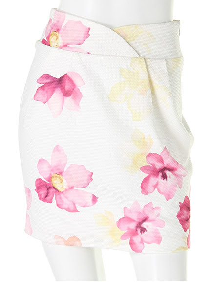 マルチカラーフラワーコクーンスカート