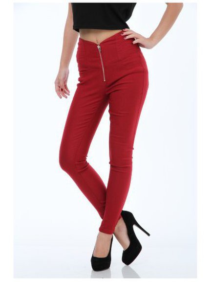 ＺＩＰ　ハイウエストパンツ