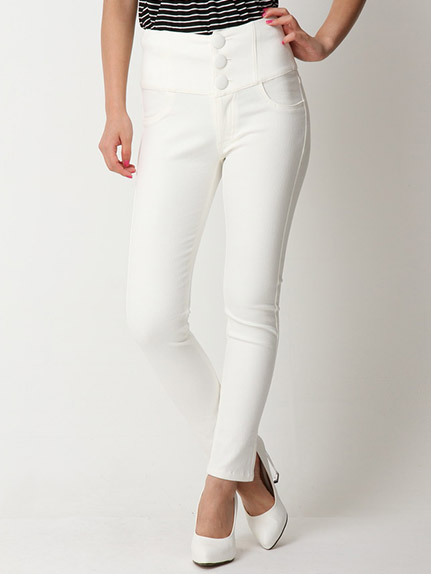 ハイウエストボタンパンツ