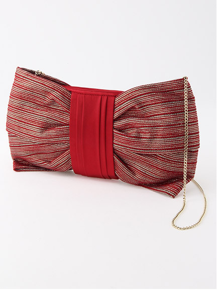 ツイードビッグリボンクラッチ