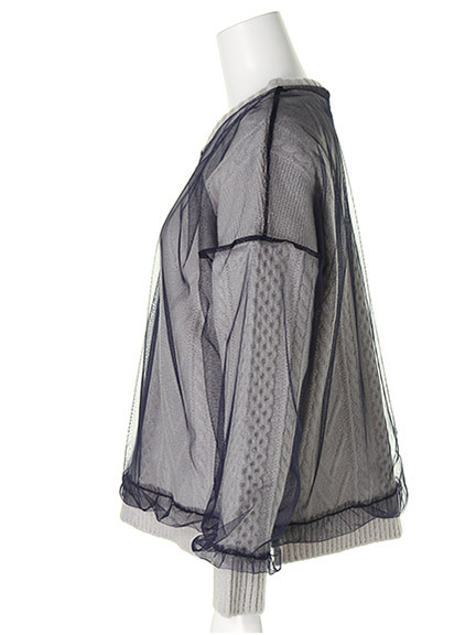 チュール重ねニット